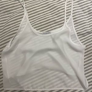 White Sheer Tank Top Crop